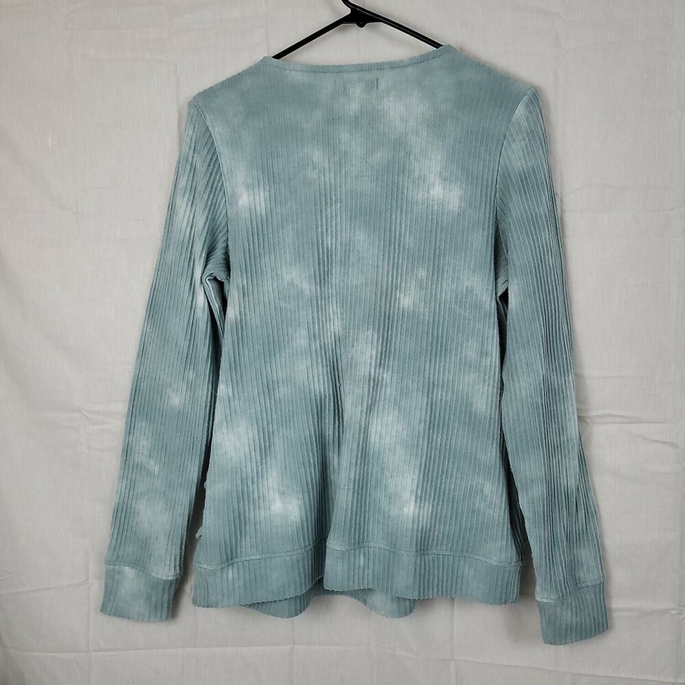 Sonoma Womens Blue White V Neck Long Sleeve Pullover Sweatshirt Size Medium - Picture 2 of 9